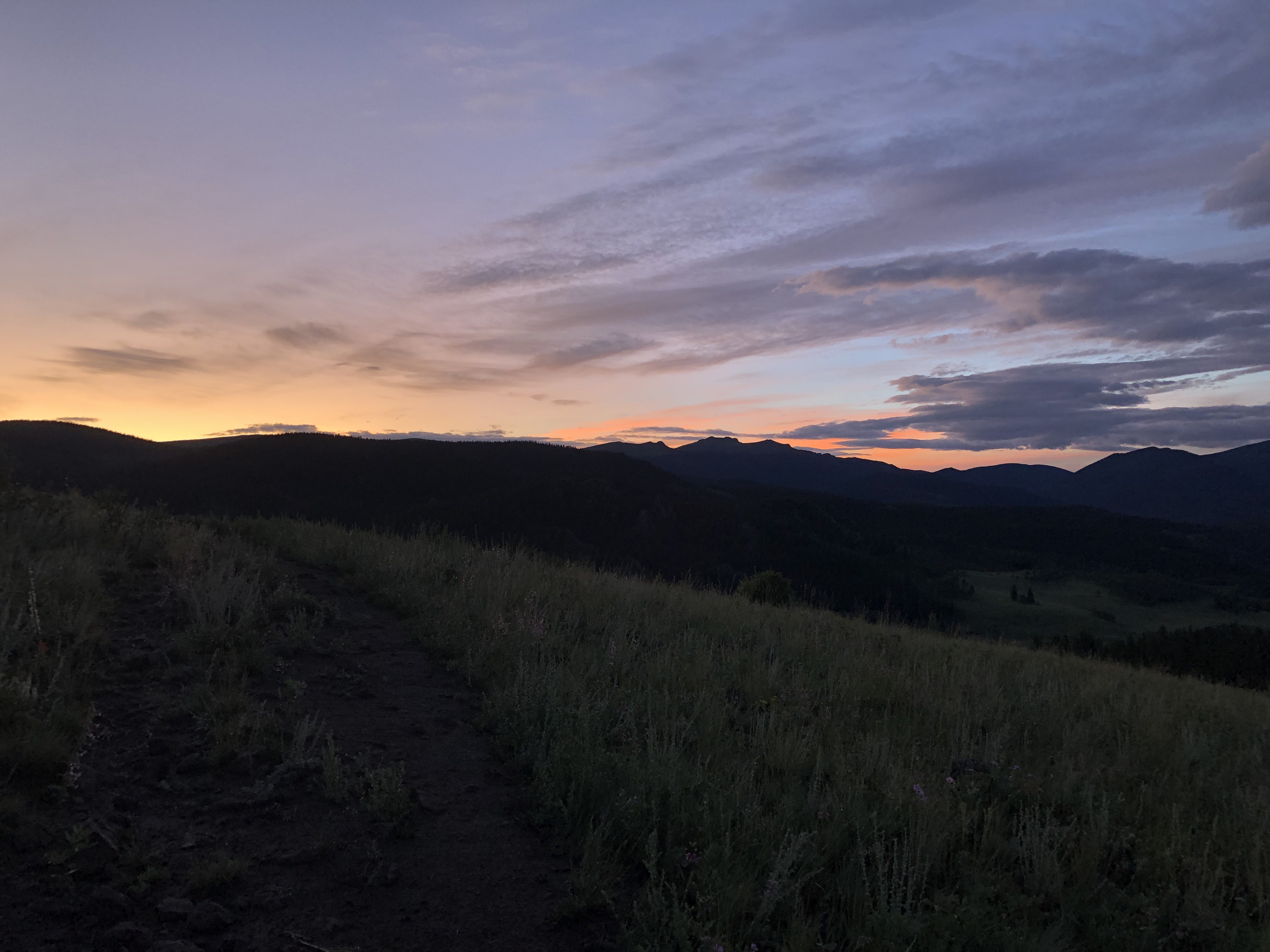 Pink and gold sunrise on the Colorado Trail.