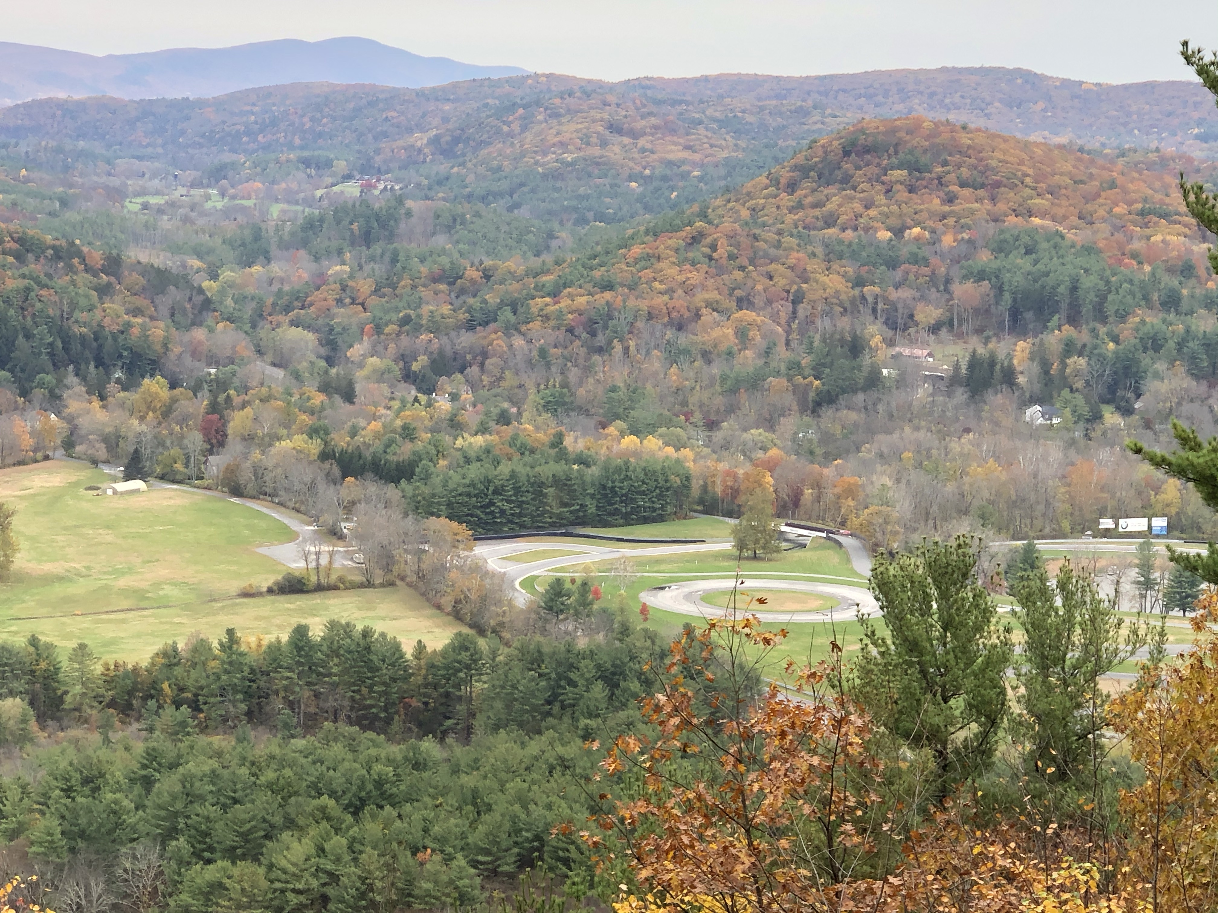 Overlooking raceway track from the AT near Cornwall, CT.