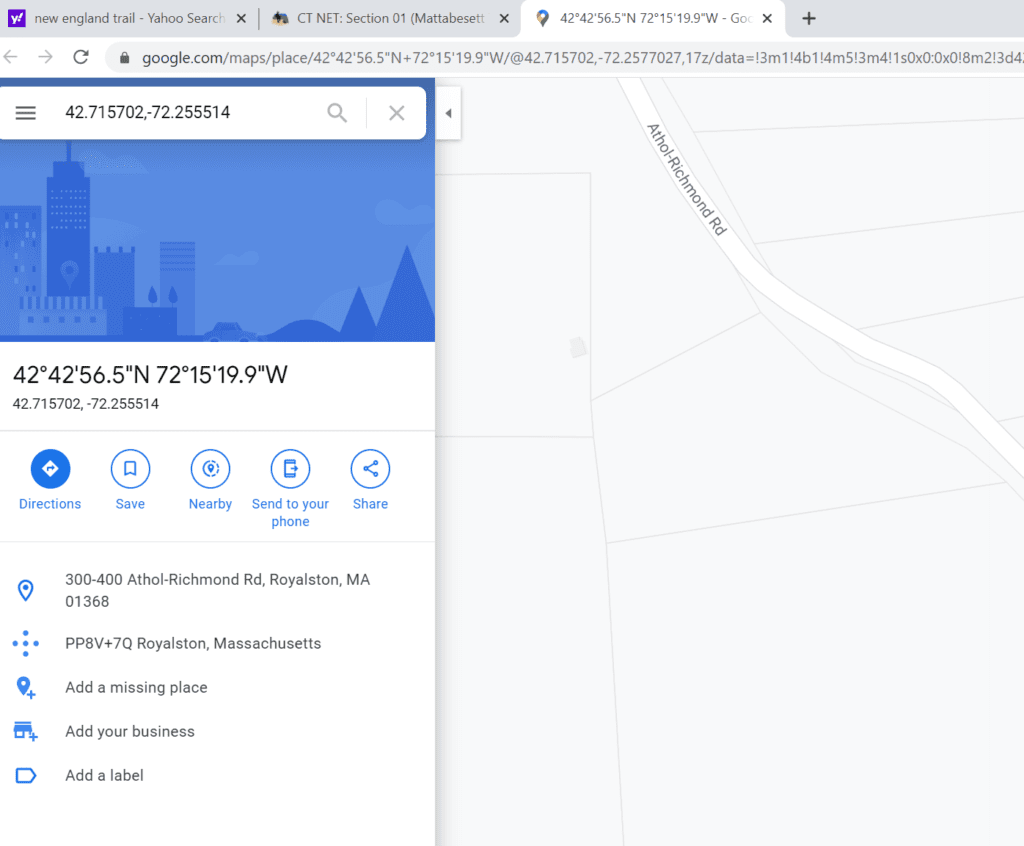 New England Trail Planning Average Hiker