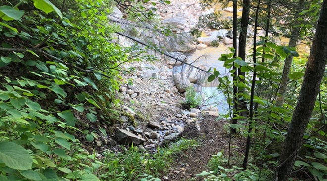 trail wash out on north fork