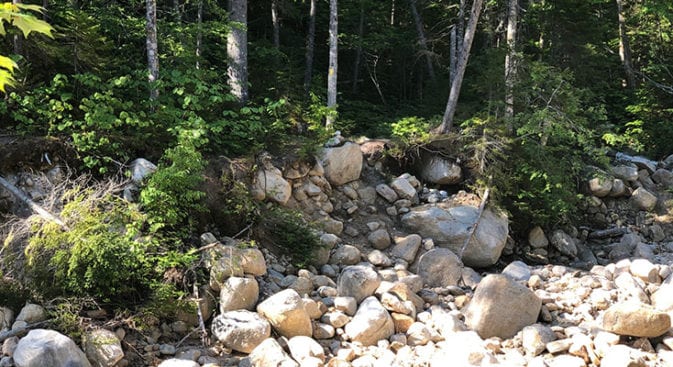 Washed Out Hancock Notch with Cairns