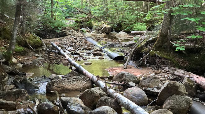 water pipe on the wilderness trail