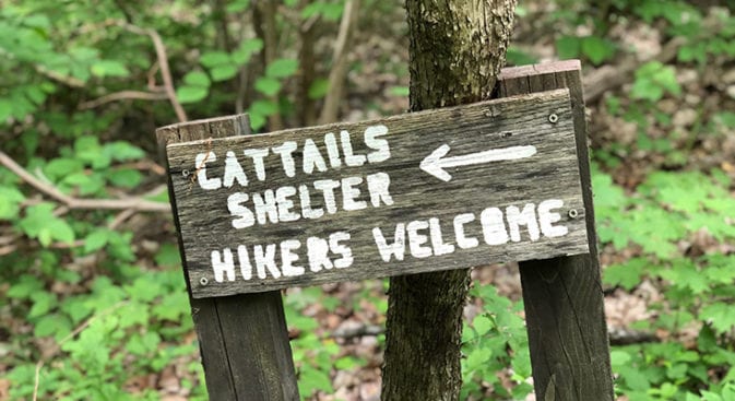 net mattabesett cattail shelter sign