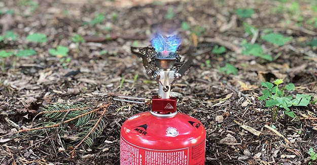 msr pocket rocket hiking stove ignited