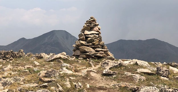 Large Rock Cairn Backpacking Near Monarch Pass