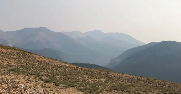 Backpacking on a smokey day near Monarch Pass