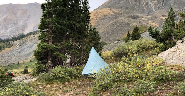 Average Hiker Camped Below Sanford Saddle