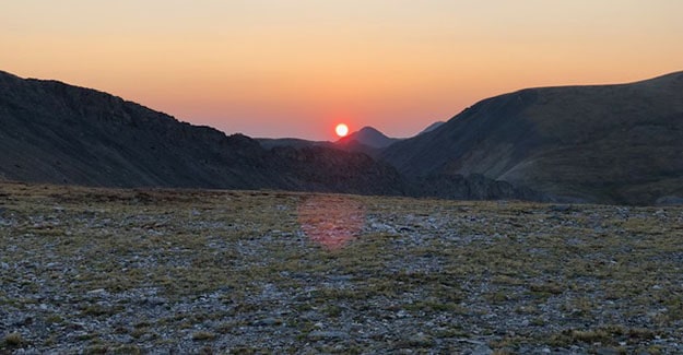 Red Sun Sunrise from Sanford Saddle