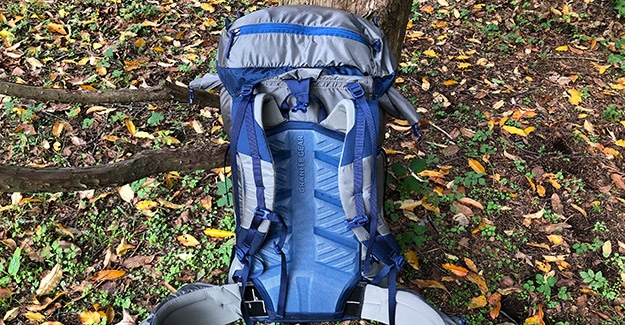 Back view of granite gear pack for average hiker