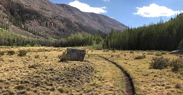 Large Granite Block on Trail Near San Luis Pass