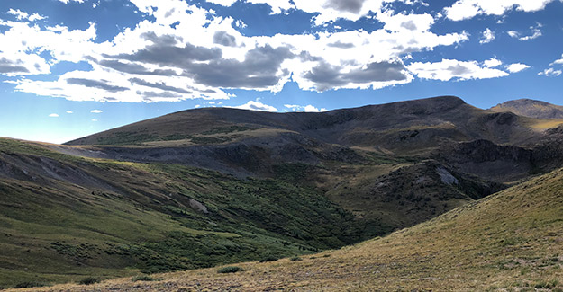 hike above creek drainage on colorado trail