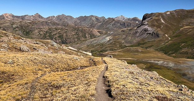 Snaking trail above treeline