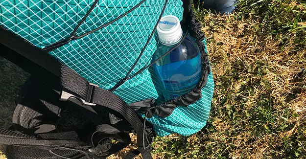 Backpack water bottle holder