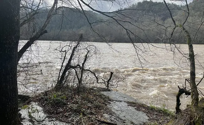 rain swollen river on the bmt