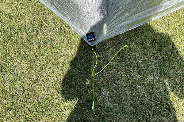 Zpacks tarp tent entire tie out point on corner