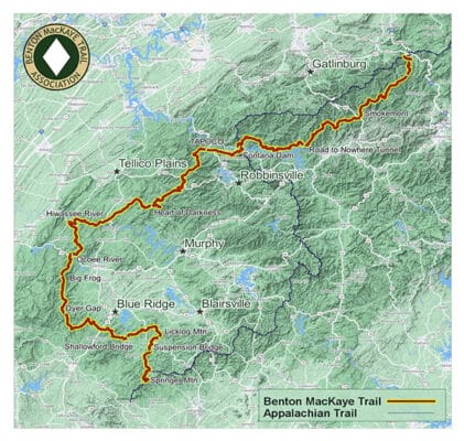 Map of the Benton MacKaye Trail