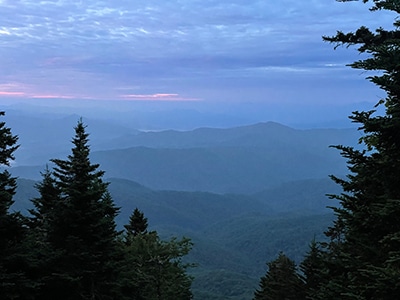 Benton MacKaye Trail on top of Sterling Mountain