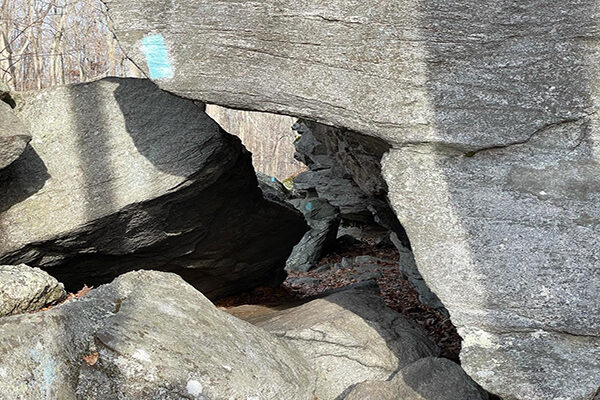 Big rock shelters along the Chatfield trail.