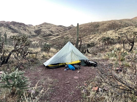 Early morning campsite on the Arizona Trail