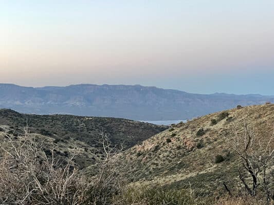 First view of Roosevelt Lake from the Arizona Trail