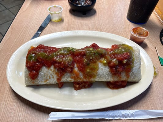 Massive burrito at Jalapenos in Superior, AZ