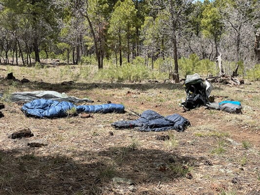 Spreading out my gear to dry