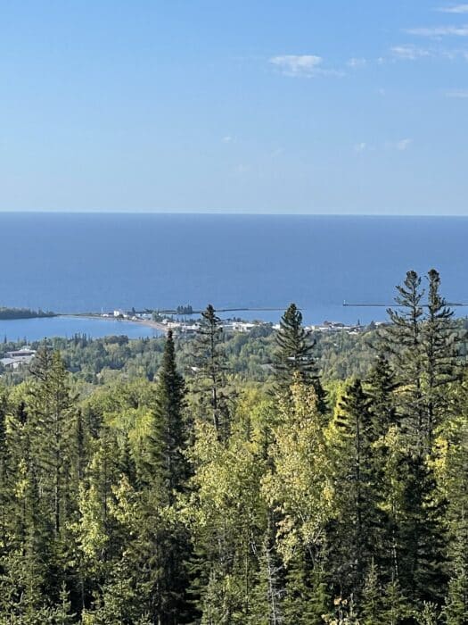 Grand Marais, MN from Pincushion Mountain Parking lot.