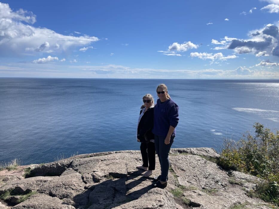 Heidi and Sandy at Palisades Lion on Lake Superior.