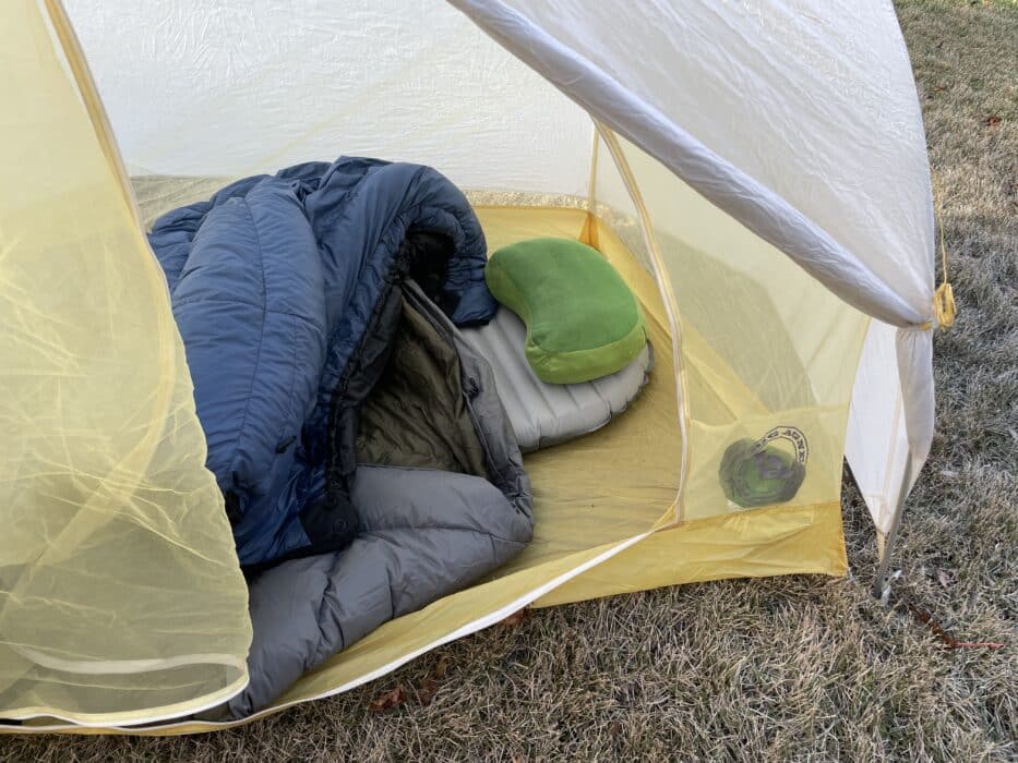 Sleep system in my Big Agnes tent on the AT