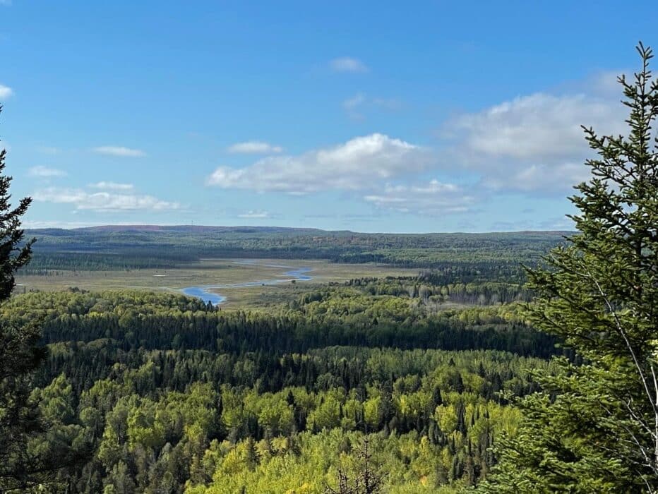 View from the northern terminus of the Superior Trail.